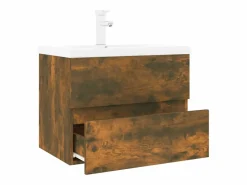 Prolenta Premium - Mueble de baño con lavabo madera contrachapada roble ahumado^Garden Furniture Clearance