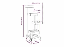 Prolenta Premium - Árbol para gatos madera maciza de pino 45,5x49x103 cm^Garden Furniture