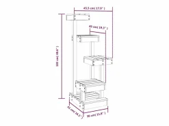 Garden Furniture Prolenta Premium - Árbol para gatos madera maciza pino marrón cera 45,5x49x103 cm Marru00f3n Hot