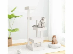 Garden Furniture Prolenta Premium - Árbol para gatos madera maciza de pino 45,5x49x103 cm Blanco