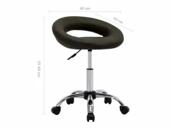 Prolenta Premium - Silla de trabajo con ruedas cuero sintético marrón^Garden Furniture Discount