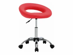 Garden Furniture Prolenta Premium - Silla de trabajo con ruedas cuero sintético Rojo Hot