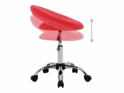 Garden Furniture Prolenta Premium - Silla de trabajo con ruedas cuero sintético Rojo Hot