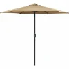 Prolenta Premium - Sombrilla de jardín con palo de aluminio taupe 270x246 cm^Garden Furniture Clearance