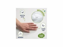 Protector De Colchón|Protector de colchón impermeable antiácaros Greenfirst - 80 x 190/200 cm - Molleton 100% algodón