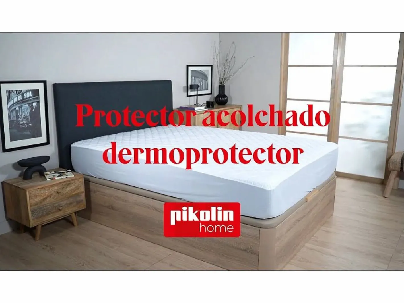 PIKOLIN Protector de colchón 105x196cm| HOME| Aloe Vera| Hasta 32cm Blanco