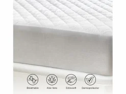 PIKOLIN Protector de colchón 105x196cm| HOME| Aloe Vera| Hasta 32cm Blanco