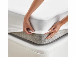 PIKOLIN Protector de colchón 90x196cm| HOME| Algodón Rizo| 32cm Blanco Hot