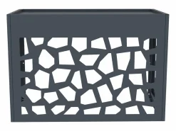 Vente-unique Aire Acondicionado, Ventilación|Protector para aire acondicionado / bomba de calor perforado en aluminio - Con puerta de acceso - Antracita - KAZOMA