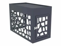 Vente-unique Aire Acondicionado, Ventilación|Protector para aire acondicionado / bomba de calor perforado en aluminio - Con puerta de acceso - Antracita - KAZOMA