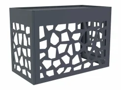 Vente-unique Aire Acondicionado, Ventilación|Protector para aire acondicionado / bomba de calor perforado en aluminio - Con puerta de acceso - Antracita - KAZOMA