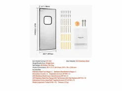 Puerta Batante SucceBuy de Acero Inoxidable, con Panel Simple para Apertura de Puerta de 91 x 213 cm, Fácil de Instalar, Funcionamiento Fluido y Silencioso^ Best