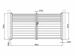 EXPERTLAND Puerta batiente eléctrica de aluminio con persiana L355 x H181 cm antracita - VIAZO Gris antracita New