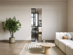 Vente-unique Puerta corredera - vidrio templado - Alt. 205 x Ancho 83 cm - WILDEN II Negro Online