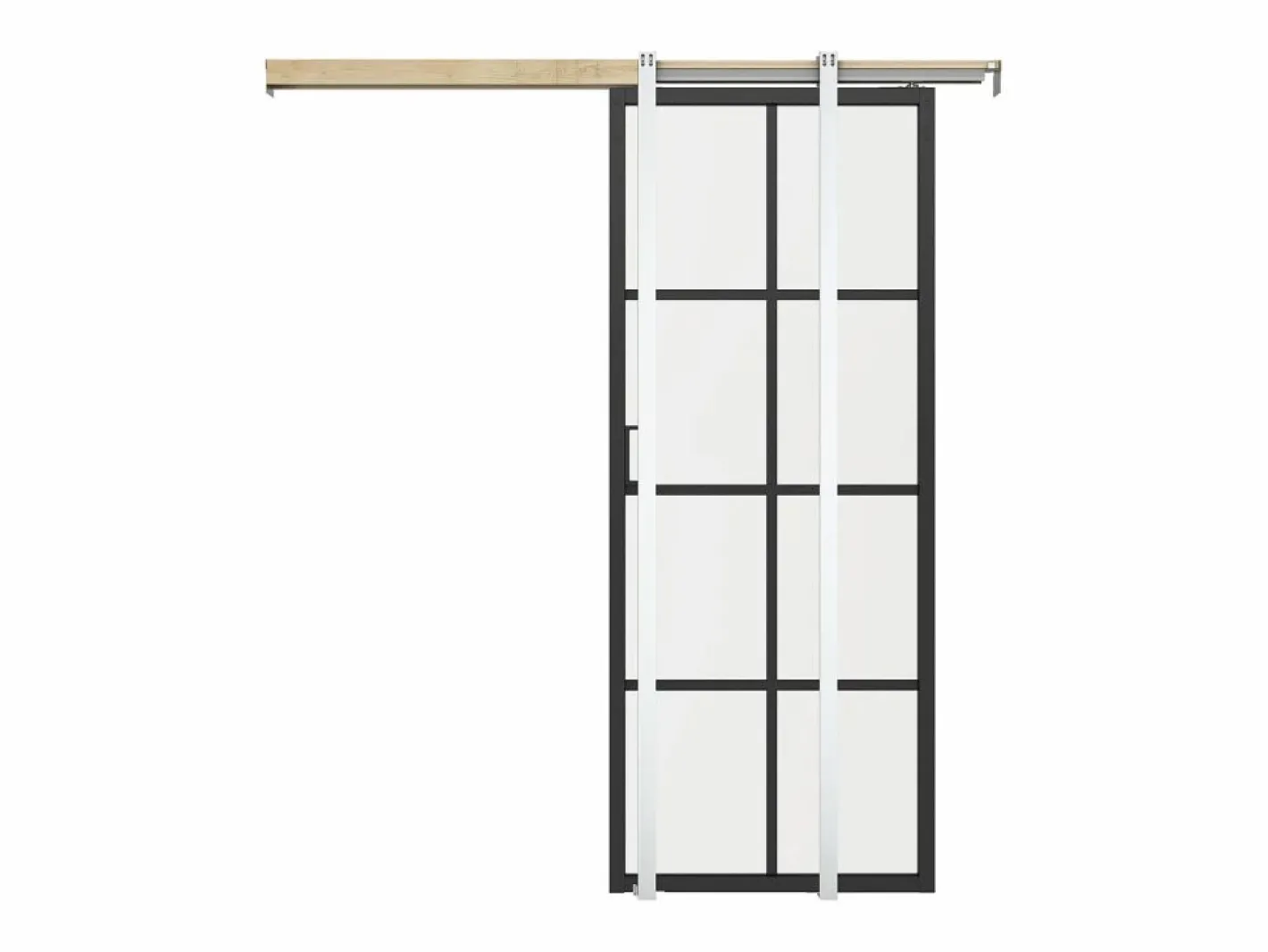 Vente-unique Puerta corredera - vidrio templado - Alt. 205 x Ancho 83 cm - WILDEN II Negro Online