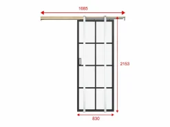 Vente-unique Puerta corredera - vidrio templado - Alt. 205 x Ancho 83 cm - WILDEN II Negro Online