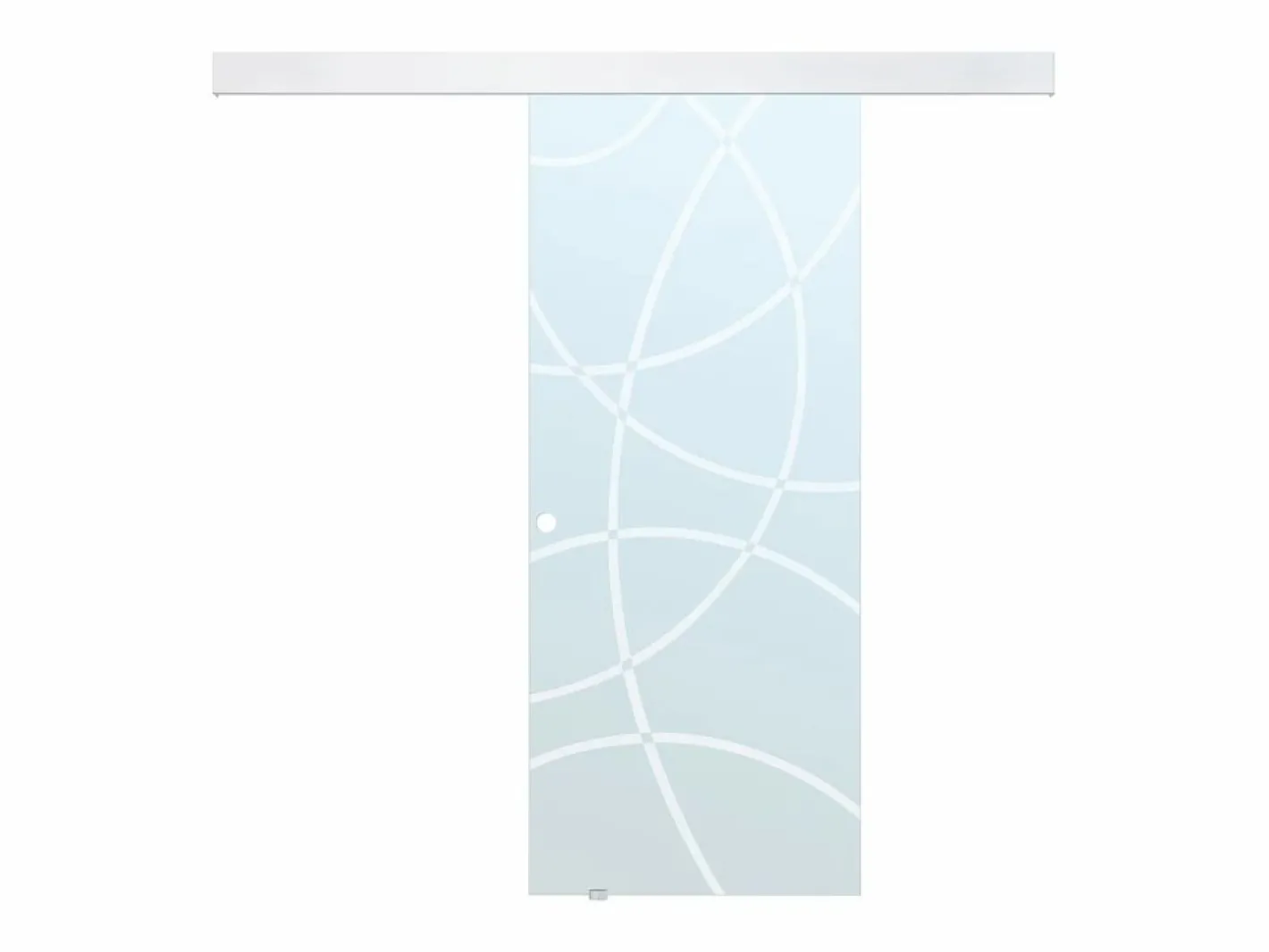 Vente-unique Puerta corredera con aplique de cristal templado HEIDI Transparente Clearance