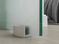 Vente-unique Puerta corredera con aplique de cristal templado HEIDI Transparente Clearance