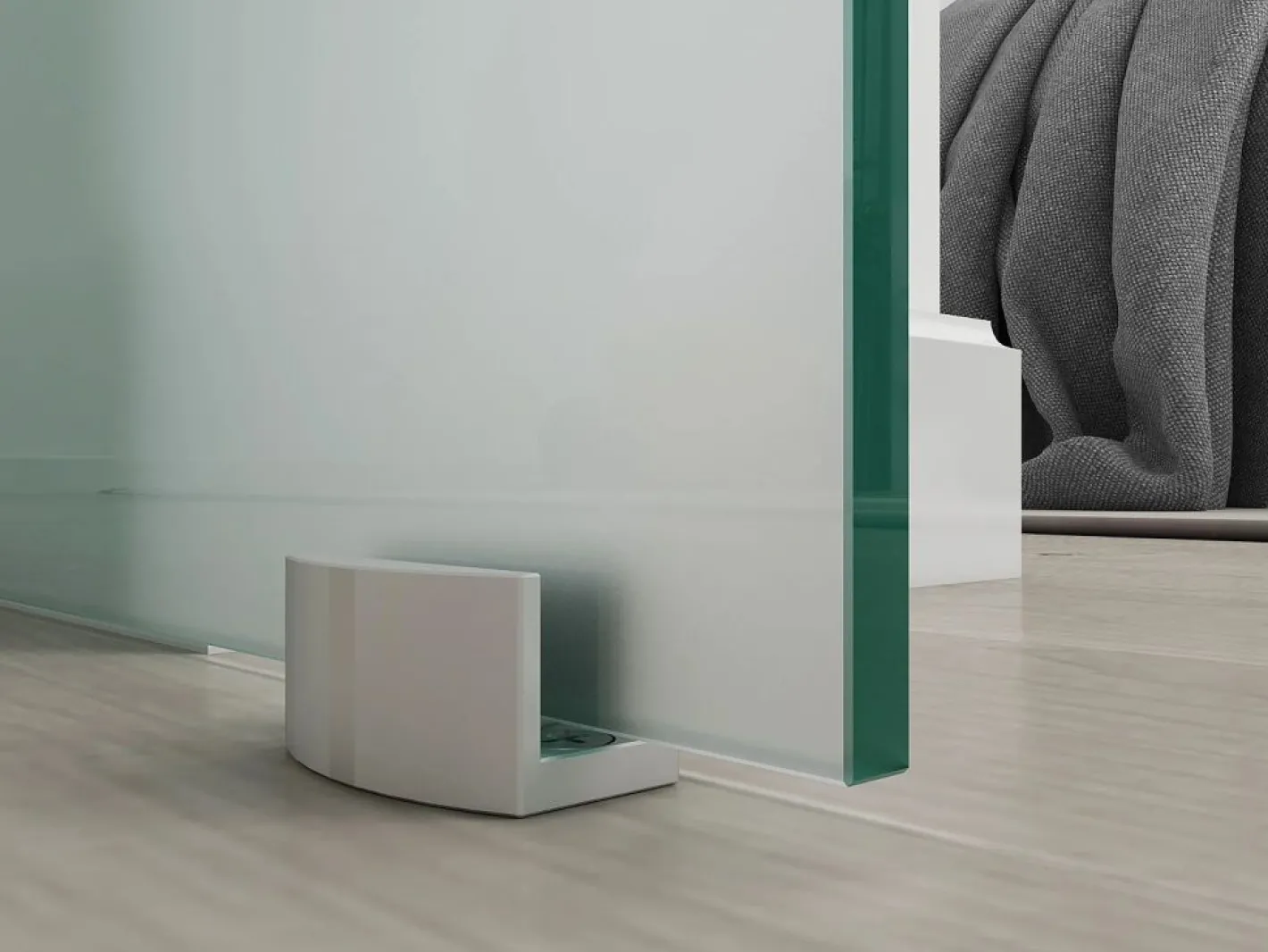 Vente-unique Puerta corredera con aplique de cristal templado HEIDI Transparente Clearance