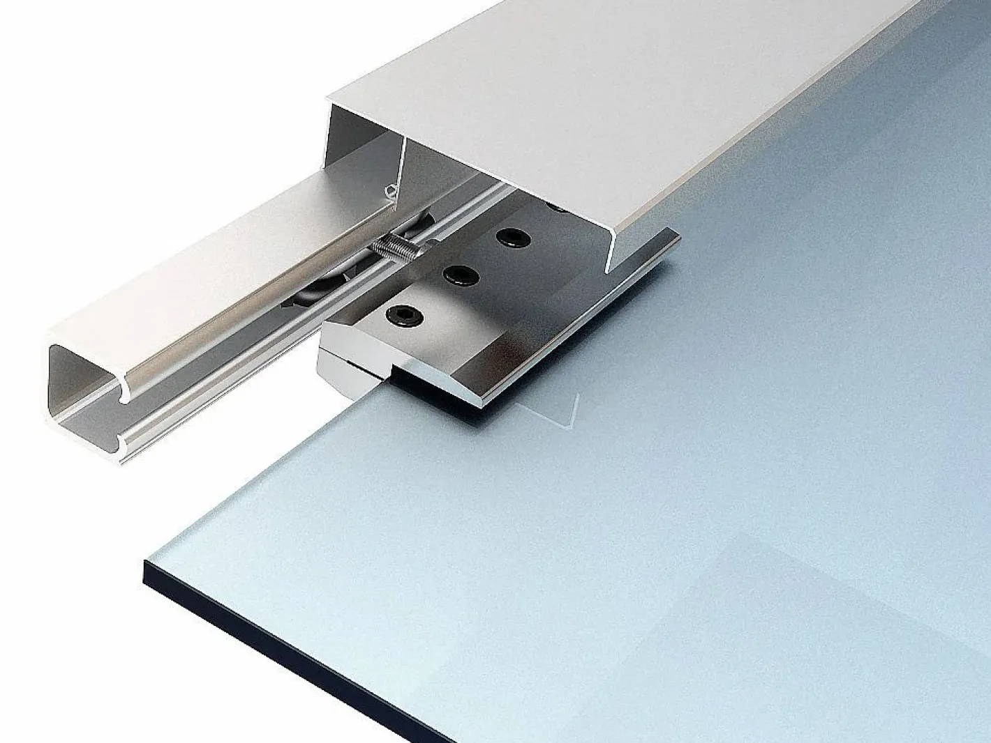 Vente-unique Puerta corredera con aplique de cristal templado HEIDI Transparente Clearance