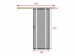Vente-unique Puerta corredera con empotramiento - cristal templado ahumado mate - Alt. 205 x L63 cm - LINCI II Negro Sale
