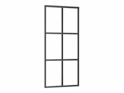 vidaxl Puerta corredera con herrajes ESG vidrio y aluminio 90x205 cm Color natural claro Clearance