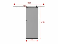 Vente-unique Puerta Corredera|Puerta corredera con riel - aluminio vidrio ahumado mate - Alt. 205 x L63 cm - LINCI II