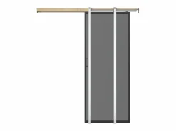 Vente-unique Puerta corredera con riel - vidrio templado ahumado - Alt. 205 x Ancho 83 cm - LINCI II Negro Clearance