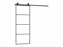 Puerta corredera con set herrajes vidrio ESG aluminio 76x205 cm ES543964^ Sale