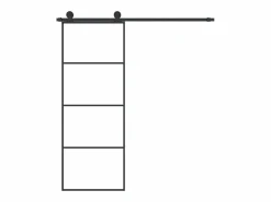 Puerta corredera con set herrajes vidrio ESG aluminio 76x205 cm ES543964^ Sale