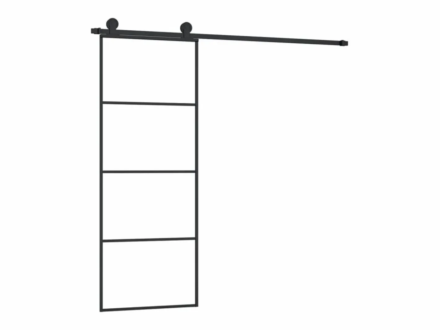 Puerta Corredera|Puerta corredera con set herrajes vidrio ESG aluminio 76x205 cm ES707223