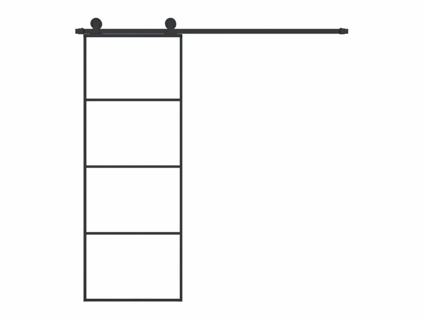 Puerta Corredera|Puerta corredera con set herrajes vidrio ESG aluminio 76x205 cm ES707223