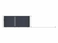 EXPERTLAND Puerta corredera de aluminio semi-calada L421 x H180 cm antracita - TOROMA Gris antracita Sale