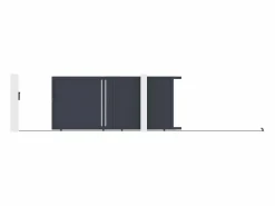 EXPERTLAND Puerta corredera de aluminio semi-calada L421 x H180 cm antracita - TOROMA Gris antracita Sale