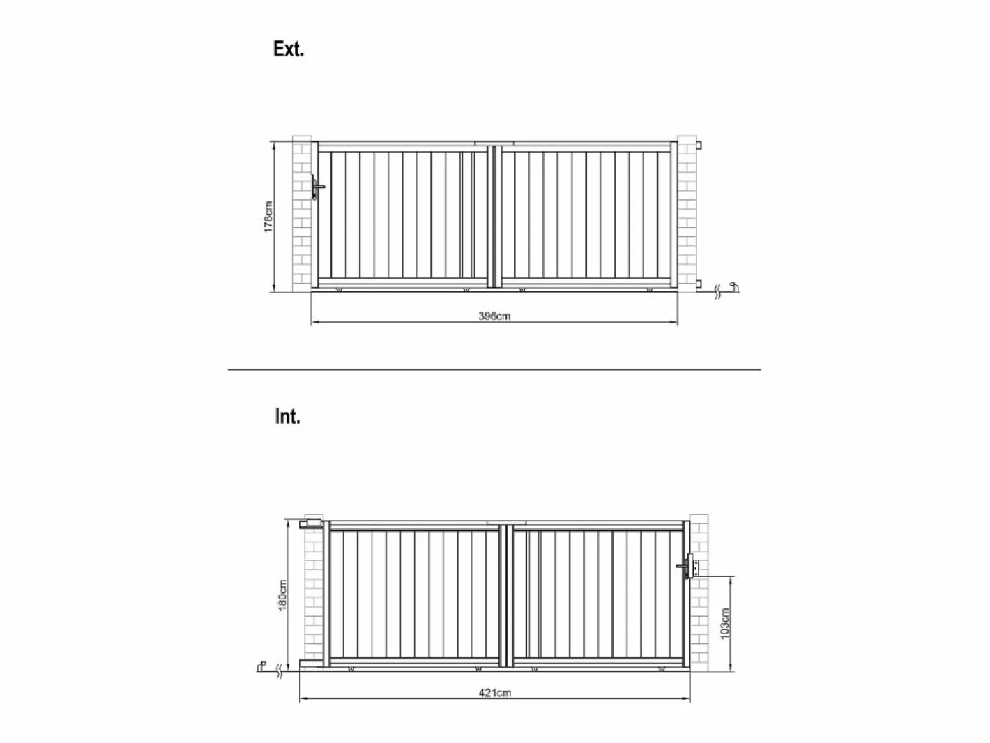 EXPERTLAND Puerta corredera de aluminio semi-calada L421 x H180 cm antracita - TOROMA Gris antracita Sale