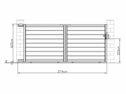 EXPERTLAND Portón|Puerta corredera de aluminio perforado L374 x H165 cm antracita PRIMO