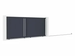 EXPERTLAND Portón|Puerta corredera de aluminio semicalada L421 x H180 cm antracita - TOROMA