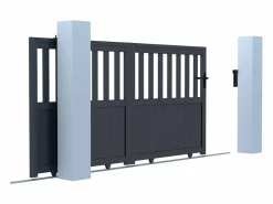 Puerta corredera de aluminio con calados Ancho 314 x Alt. 149 cm antracita TARNOS II^EXPERTLAND Hot