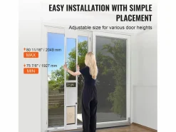 Puerta Corredera de Cristal para Perros SucceBuy, Altura Ajustable de 1927 a 2049 mm, L^ Outlet