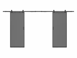 Vente-unique Puerta Corredera|Puerta corredera doble - cristal templado ahumado - 2 x Alt. 205 x Ancho 93 cm - LINCI II