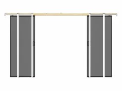Puerta corredera doble con empotramiento - vidrio ahumado esmerilado - 2 x Alt. 205 x L63 cm - LINCI II^Vente-unique Online