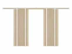 Vente-unique Puerta Corredera|Puerta corredera doble empotrada de madera y MDF estriado - 2 x Alt. 205 x An. 93 cm - AREZO