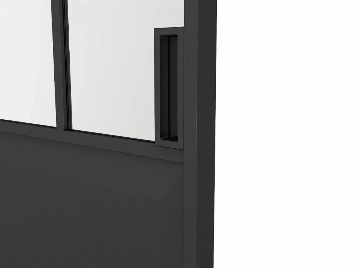 Vente-unique Puerta corredera doble empotrada vidrio templado 2 x Alt. 205 x Ancho 63 cm, ARTISTO II Negro Clearance