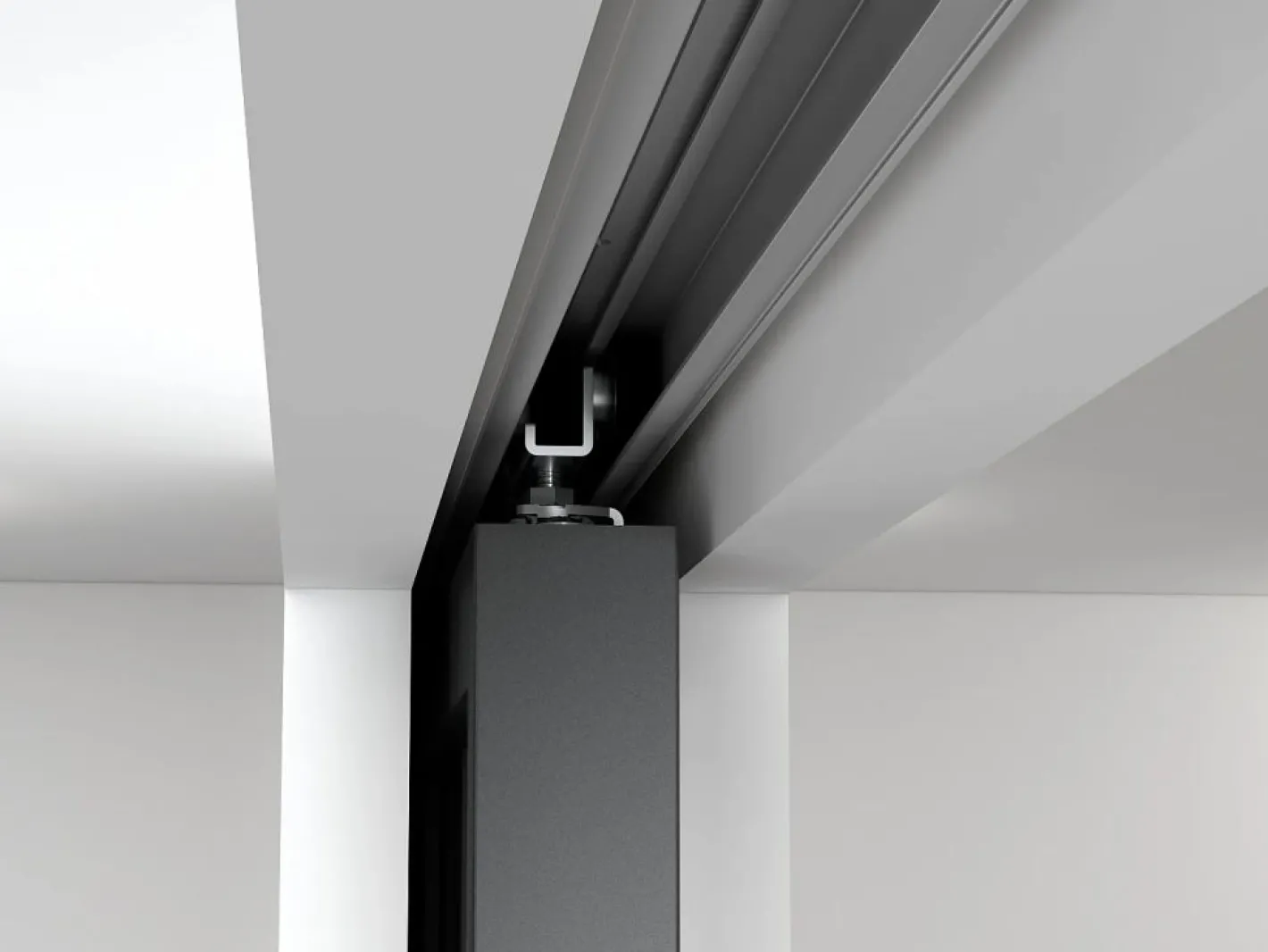 Vente-unique Puerta corredera doble empotrada vidrio templado 2 x Alt. 205 x Ancho 63 cm, ARTISTO II Negro Clearance