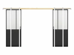 Vente-unique Puerta Corredera|Puerta corredera doble sistema de empotrado vidrio esmerilado 2 x Alt. 205 x Ancho 83 cm, ARTISTO II