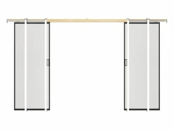 Puerta corredera doble sistema de empotrado vidrio esmerilado 2 x Alt. 205 x Ancho 63 cm - LINCI II^Vente-unique Best