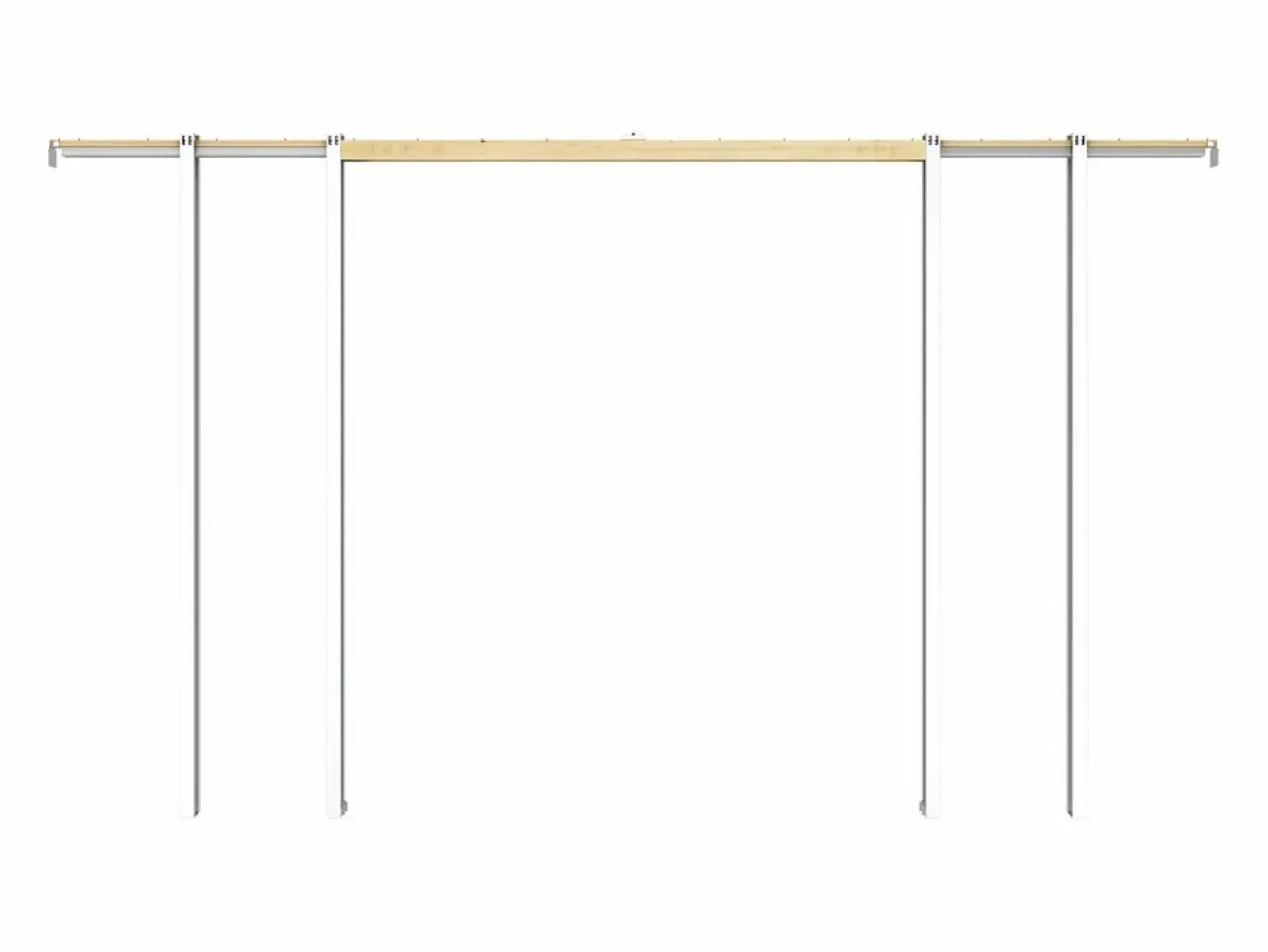 Vente-unique Puerta Corredera|Puerta corredera doble sistema de empotrable vidrio templado - 2 x Alt. 205 x L73 cm - WILDEN II