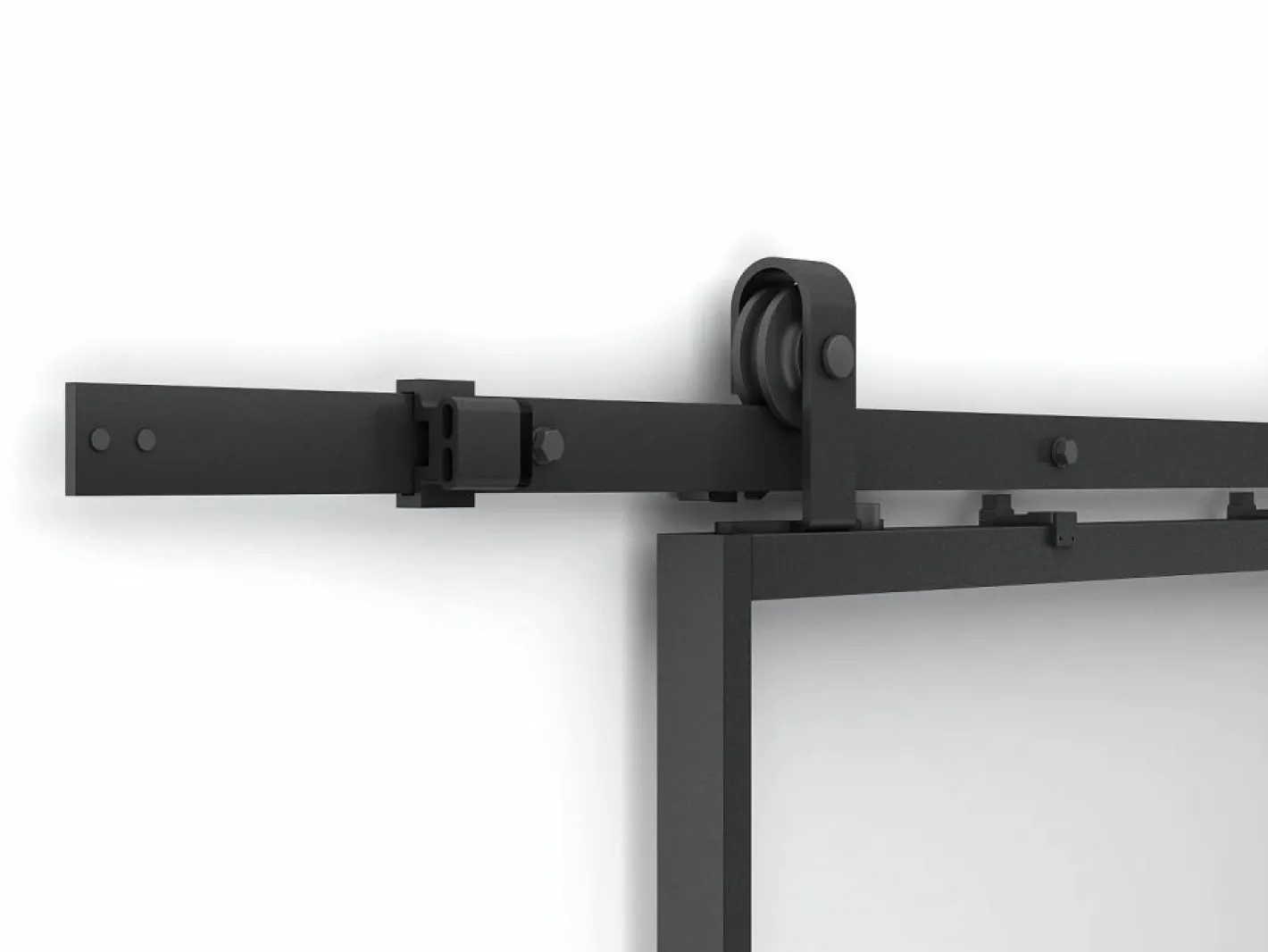 Puerta corredera doble vista vidrio transparente - 2 x Alt. 205 x L63 cm - SINCA II^Vente-unique