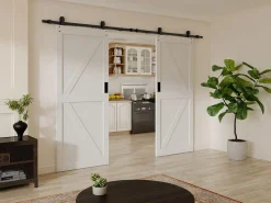 Puerta corredera doble vista - Madera y MDF - - 83 cm - NEFARA^Vente-unique Clearance