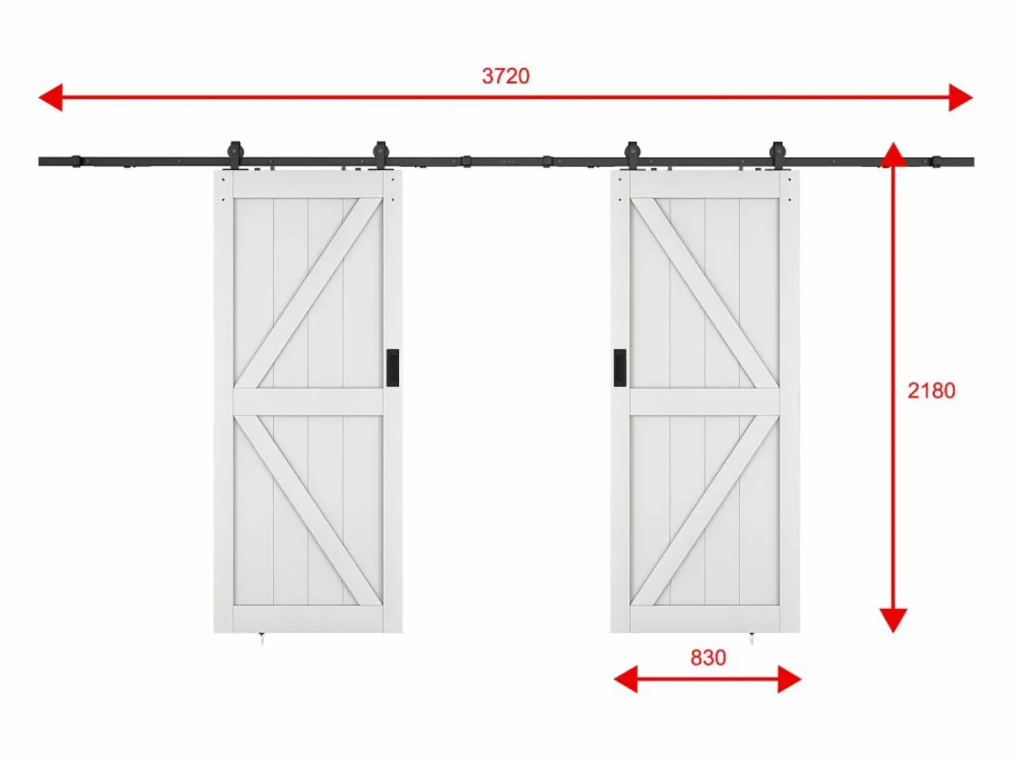 Puerta corredera doble vista - Madera y MDF - - 83 cm - NEFARA^Vente-unique Clearance